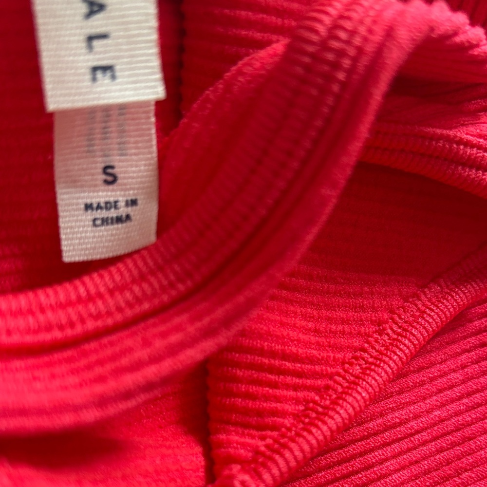 aeropostale Ribbed V-Neck Tank Top - Red - Picture 3 of 4